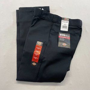 Dickies 874 Original Black Work Pants Men's Size 29 X30 Flat Front Polyester Ble